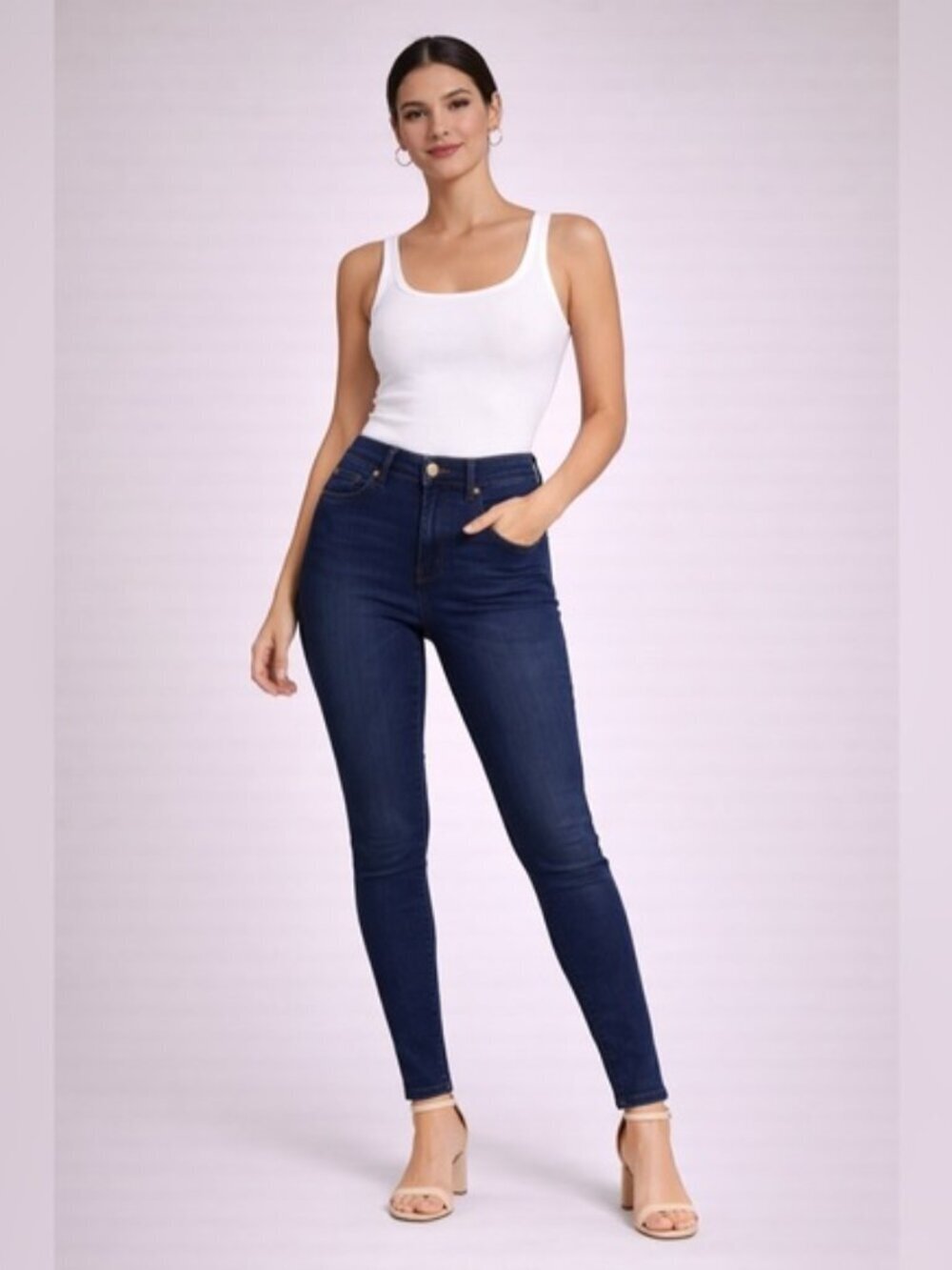 7 For All Mankind Audrey High Waist Skinny Jeans Women’s Size 27 Dark Wash